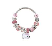 XFSRG Braccialetti Bambina Hello Kitty Braccialetto Gatto Cartoon Braccialetti con Ciondoli Cuore di Fiori Bracciale Regolabile Braccialetto Amicizia Gioielli Regali per Bambini Ragazze(Rosa)