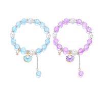 XFSRG Braccialetto Con Perle In Pietra Naturale Braccialetto di Cristallo Rosa Naturale, Riduce Stress e Allevia Le Paure, Alla Moda da Donna, Accessorio per Mano, Regalo Adatto Donne