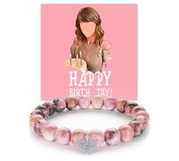 XFSRG Braccialetto Dell'amicizia Bracciale con Cuore Bracciale Donna con Perline Rotonde e Ciondolo Cuore Braccialetto Amicizia Regalo da Polso per Donna Ragazza Compleanno