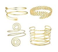 XFSRG Bracciali da Braccio Bracciale Superiore a Foglia e Spirale Polsini Aperto Bracciale a Spirale Gioielli Braccio da Donna (Oro)