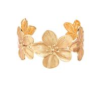 XFSRG Bracciali da Donna Bracciali Floreali Personalizzati Gioielli da Spiaggia per le Vacanze Bracciali Aperti di Nicchia Accessori Due Colori Disponibili Alla Moda e Versatili (Oro)