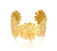 XFSRG Bracciali da Donna Floreali Foglie Personalizzati Braccialetto Regolabile Aperti Antiallergico e Resistente alla Perdita di Colore Moda e Versatili (Oro 2)