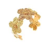 XFSRG Bracciali da Donna Raffia Fiore Lega Bangle Gioielli da Spiaggia per le Vacanze Bracciali Aperti di Nicchia Gioiello da Polso Accessorio per l'uso Quotidiano Alla Moda (Marrone)