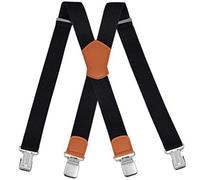 XFSRG Bretelle Uomo Eleganti in Pelle e Metallo Regolabili per Pantaloni Eleganti Uomo e Donna Accessorio di Moda per Occasioni Speciali e Quotidiane (Pelle Marrone)