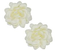 XFSRG Broche Floreali 2 Pezzi Dahlia Abbellire Look da Cerimonia, Giacche, Foulard, Borse, Ideali per Matrimoni, Eventi o Regalo Raffinato Donna (Bianco crema)