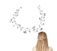 XFSRG Capelli Sposa Foglia Donna Cerchietto Nozze Argento Elegante Cristalli Capelli Strass Wedding Hair Vines Accessori per Donne Ragazze