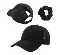 XFSRG Cappellino Donna con Visiera Traspirante Cappello Estivo Donna con Foro per Coda di Cavallo Berretto Donna Casual per Sport e Tempo Libero (IT, Alpha JASPO, Taglia Unica, Nero)