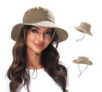 XFSRG Cappello da Sole da Donna Cappelli da Pesca All'aperto Pieghevole Tesa Larga Cappello da Safari Estivo per Giardinaggio Viaggi Escursionismo 54-59CM（Cachi）