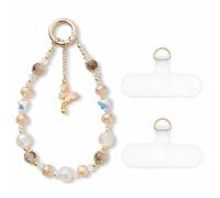 XFSRG Catena per Cellulare Carine Corto Perla Pendenti Decorativi a Farfalla Telefoni Cellulari per la Maggior Parte Degli Smartphone(Rosa)