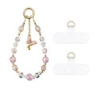 XFSRG Catena per Cellulare Carine Corto Perla Pendenti Decorativi a Farfalla Telefoni Cellulari per la Maggior Parte Degli Smartphone(Viola)