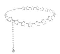 XFSRG Catena per il Corpo con Stelle in Metallo Lucido Collana da Pancia Elegante per Donna Accessorio di Moda per Feste e Occasioni Speciali (Argento)