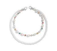 XFSRG Catena Per Pantaloni Uomo Moda Punk Con Rivetti In Acciaio E Perle Colorate Accessorio Elegante Per Jeans E Portafoglio (Argento A)