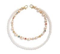 XFSRG Catena Per Pantaloni Uomo Moda Punk Con Rivetti In Acciaio E Perle Colorate Accessorio Elegante Per Jeans E Portafoglio (Oro A)