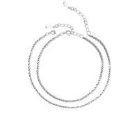 XFSRG Cavigliera Donna Argento Elegante Doppio Strato Gioielli Donna Moda Accessorio Estivo