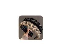XFSRG Cerchietto Intrecciato Imbottito Lusso Brillante Accessorio Capelli Elegante Fascia Larga Decorativa Stile Glamour Cristalli Scintillanti