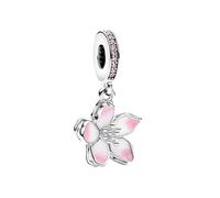 XFSRG Charm Bracciale Fiore Smaltato Elegante Ciondolo Colorato per Bracciali Donna Moda Gioielli (Rosa)