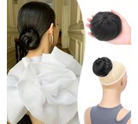 XFSRG Chignon Coda di Cavallo Extension per Capelli Elastico Capelli Chignon Coda di Cavallo Dritto Corto Coda di Cavallo per Donna Ragazze(Nero)