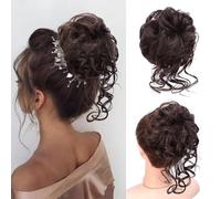 XFSRG Chignon Finto per Capelli per Donne Ragazze con Elastico Posticcio Voluminoso 10 Pollici per Donne e Ragazze Facile da Indossare Look Naturale 40g Extension Capelli（Marrone）