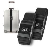 XFSRG Cinghie per Valigia con Lucchetto a Combinazione Cintura Elastica per Bagagli Cintura da Trolley Regolabile Accessori da Viaggio per Valigie fino a 32 Pollici(Nero)