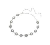 XFSRG Cintura Donna Moda Vintage Occidentale con Catena della Vita Fibbia Decorativa in Metallo Regolabile Oro/Argento per Jeans Cappotti e Abiti(Argento)