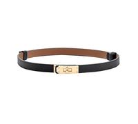 XFSRG Cintura Donna Sottile a Vita Stretta Con Fibbia in Metallo Elastica Cinta Classica Moda D'epoca per Abiti Vestito Jeans Camicia（Oro + Nero）