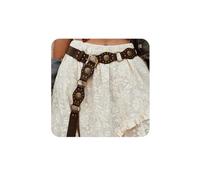 XFSRG Cintura Gioiello Donna in Pelle con Borchie e Decorazioni Vintage Cintura Elegante Donna per Abbigliamento Boho e Casual (120cm)