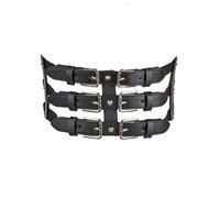 XFSRG Cintura Obi Donna Larga Rivetti Ritagliate in Pelle PU Corsetto Pirata Elastica Fusciacca Eleganti Moda Casual D'Epoca per Abiti Vestito Festa Maglione Camicia(Nero)