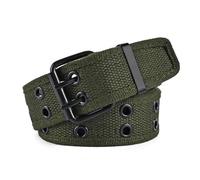 XFSRG Cintura Unisex con Borchie in Tela Cintura a Doppio Foro Regolabile per Uomo e Donna Cinta in Tessuto per Jeans e Pantaloni da Lavoro (Verde)