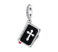 XFSRG Ciondoli Eleganti in Argento Sterling con Croce e Angioletti per Collane e Braccialetti Ideale per Comunione e Occasioni Speciali (Ciondolo Bibbia)