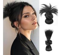 XFSRG Coda Capelli Clip ad Artiglio Estensione Chignon Disordinato Naturale Chignon Facile Professionale Accessori per Donne Ragazze (Nero naturale)