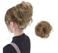 XFSRG Coda Capelli Extension Elastici Chignon Finti Sintetica Ondulato Voluminoso con Fascia per Riccio Disordinato in Fibra Sintetica Naturale Ideale per Sposa o Cerimonia(Marrone Chiaro)
