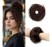 XFSRG Coda Capelli Extension Elastico Capelli Finti Ondulato Naturali Coda di Cavallo Pezzo Sintetico Posticci per Donne Ragazze(Marrone scuro)