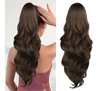 XFSRG Coda Capelli Extension Ondulata Lunga Clip Finta Capelli Naturale Finti Extension Coda di Cavallo Sintetica per Donne Ragazze Acconciature Quotidiane