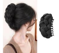 XFSRG Coda Finta Capelli Chignon Capelli Finti Chignon Facile Posticci Copricapo Ciambella Intrecciata Capelli Accessori Scrunchies（Nero）