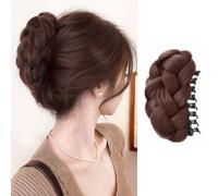XFSRG Coda Finta Capelli Chignon Capelli Finti Chignon Facile Posticci Copricapo Ciambella Intrecciata Capelli Accessori Scrunchies（Marrone scuro）