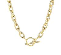 XFSRG Collana a Strati in Oro da Donna Elegante con Catena a Maglie e Design Moderno per Occasioni Speciali (Oro)