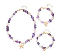 XFSRG Collana con conchiglie di perline alla moda Viola Elegante set di collane hawaiane per ragazza e signora adatto per la spiaggia estiva
