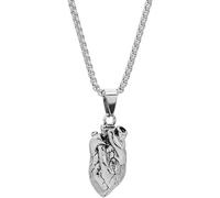 XFSRG Collana Donna Anatomico Cuore Argento 925 Design Unico Regalo Compleanno