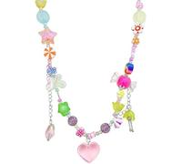 XFSRG Collana Donna Colorata con Perline e Ciondoli a Forma di Cuore e Farfalla Accessorio Moda per Ragazze e Donne Idee Regalo Compleanno