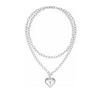 XFSRG Collana Donna Cuore Dorato Elegante Gioielli Moda Girocollo Donna per Ogni Occasione (plateado)