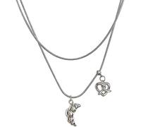 XFSRG Collana Donna Elegante con Ciondolo Croissant e Nodo Collana in Argento Sterling per Ragazza Accessorio Moda per Ogni Occasione