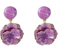 XFSRG Collana Donna Elegante con Pendente Fiore Viola Gioielli di Moda per Occasioni Speciali e Regalo Compleanno