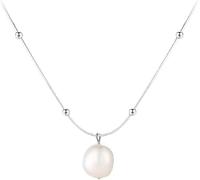 XFSRG Collana Donna Elegante con Perla Naturale e Argento 925 Accessorio Chic per Occasioni Speciali e Regalo Compleanno Donna