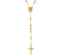 XFSRG Collana Donna Elegante in Acciaio Inossidabile con Croce e Medaglione Gioielli Moda per Ogni Occasione (Oro A)