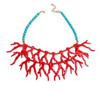 XFSRG Collana Donna Estiva in Corallo e Turchese Girocollo Choker in Acciaio Catenina Elegante per Ogni Occasione Gioiello alla Moda per Donne e Ragazze