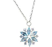 XFSRG Collana Donna Swarovski con Pendente Fiocco di Neve in Cristallo Blu Elegante Gioiello per Ogni Occasione Regalo Compleanno Donna