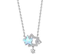 XFSRG Collana Donna Swarovski con Stelle Luminose Elegante Gioiello in Argento per Donne Accessorio di Moda per Tutte le Occasioni
