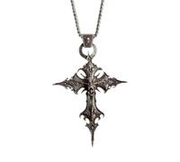 XFSRG Collana Gotica Uomo Donna in Argento con Pendente a Croce Dettagliata Elegante e Audace per Occasioni Speciali e Uso Quotidiano