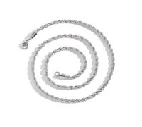 XFSRG Collana Uomo Inossidabile Catena Intrecciata Elegante e Resistente Accessorio per Ogni Occasione(Argento 18 pollici 2mm)