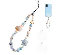 XFSRG Conchiglia Stella Marina Cordino per Cellulare Ciondoli Catena Cellulare Estetici Y2K Estetico Carino Accessori per Borsa Portachiavi Fotocamera (Blu 2)